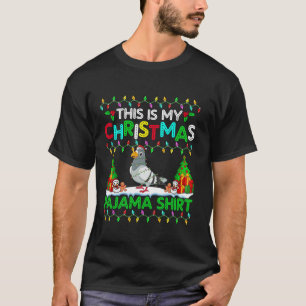 Duif Kerst Kerstmis Santa Hat Pyjama Shirt Pigeo