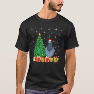 Duif Kerstboom Verlichting Santa Hat Duif Kerstmis T-shirt
