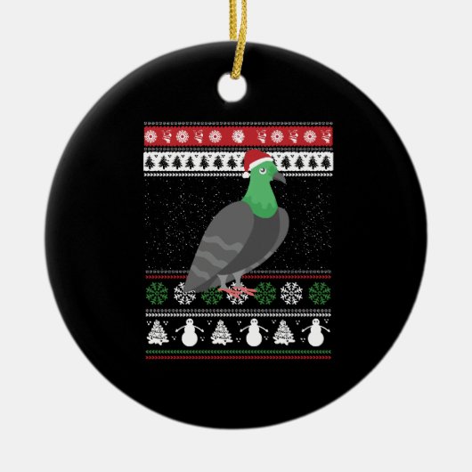 Duif - Kerstduif Lelijke Kerst Keramisch Ornament (Voorkant)