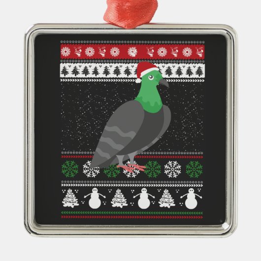 Duif - Kerstduif Lelijke Kerst Metalen Ornament (Voorkant)