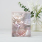 duif/kruis/roos briefkaart (Staand voorkant)