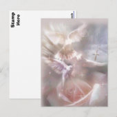 duif/kruis/roos briefkaart (Voorkant / Achterkant)