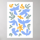 Duif met bloemen in folk stijl | Moderne vormen Poster (Voorkant)
