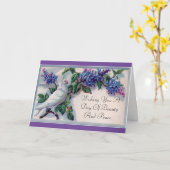 duif met bloemenverjaardag kaart (Gele Bloem)