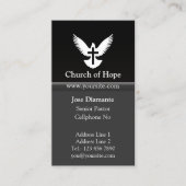 Duif met Cross Black Vertical Church Kaart Visitekaartje (Voorkant)