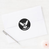 Duif met Cross Classic Ronde Sticker (Envelop)