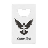 Duif met Cross Credit Kaart Bottle Opener Creditkaart Flessenopener (Voorkant)