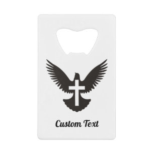 Duif met Cross Credit Kaart Bottle Opener Creditkaart Flessenopener
