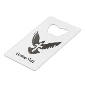 Duif met Cross Credit Kaart Bottle Opener Creditkaart Flessenopener (Voorkant Gekanteld)