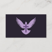 Duif met Cross Dark Paarse Church Kaart Visitekaartje (Achterkant)