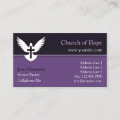 Duif met Cross Dark Paarse Church Kaart Visitekaartje (Voorkant)