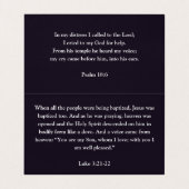 Duif met Cross Dark Paarse Gevouwen Busine Visitekaartje (Binnenkant ongevouwen)