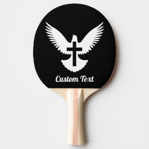 Duif met Cross Ping-Pong Paddle Tafeltennisbatje