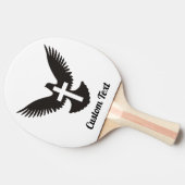 Duif met Cross Ping-Pong Paddle Tafeltennisbatje (Zijkant)