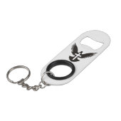 Duif met Cross Sleutelhanger Bottle Opener Mini Flessenopener (Voorkant Gekanteld)