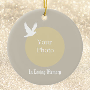 Duif met Foto Memorial Kerstversiering Keramisch Ornament