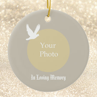 Duif met Foto Memorial Kerstversiering Keramisch Ornament
