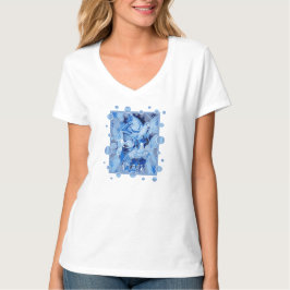 Duif Met Keltische Vredetekst In Blauwe Tinten T-shirt