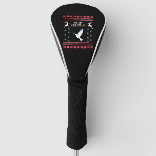 Duif met Kerstvogel Golfheadcover (Voorkant)