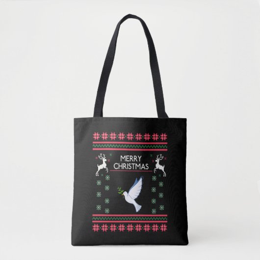Duif met Kerstvogel Tote Bag (Voorkant)