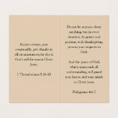 Duif met kruis rood en beige verticaal gevouwen visitekaartje (Binnenkant ongevouwen)