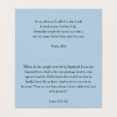 Duif met kruisblauw gevouwen Visitekaartje (Binnenkant ongevouwen)