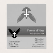 Duif met kruisgrijs gevouwen Visitekaartje (Buitenkant ongevouwen)