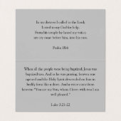 Duif met kruisgrijs gevouwen Visitekaartje (Binnenkant ongevouwen)