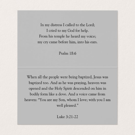 Duif met kruisgrijs gevouwen Visitekaartje (Binnenkant ongevouwen)