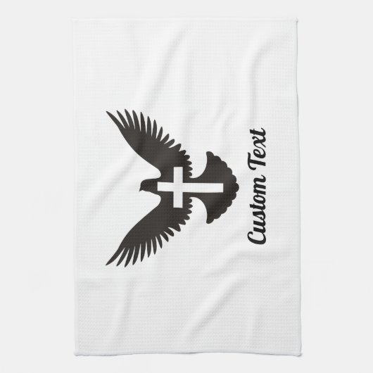 Duif met Kruishanddoek Theedoek (Verticaal)