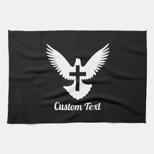 Duif met Kruishanddoek Theedoek (Horizontaal)