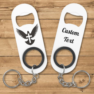 Duif met kruissleutelhanger flesopener mini flessenopener