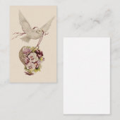  duif met mand bloemen visitekaartje (Voorkant / Achterkant)