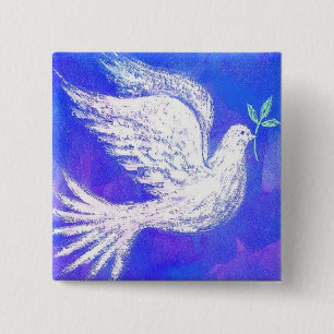 Duif met Olive Branch Button