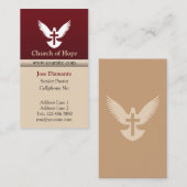 Duif met Rode Kruis en Beige Verticale Kerk Kaart Visitekaartje (Voorkant / Achterkant)