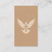 Duif met Rode Kruis en Beige Verticale Kerk Kaart Visitekaartje (Achterkant)