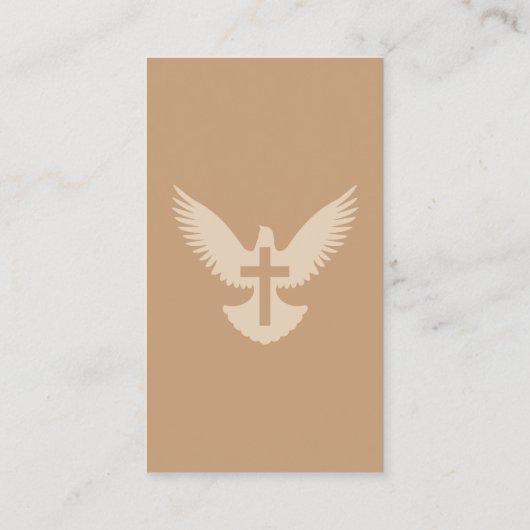 Duif met Rode Kruis en Beige Verticale Kerk Kaart Visitekaartje (Achterkant)
