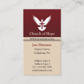 Duif met Rode Kruis en Beige Verticale Kerk Kaart Visitekaartje (Voorkant)