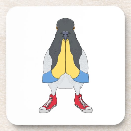 Duif met Schoenen Bier Onderzetter (Voorkant)