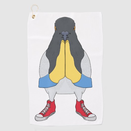 Duif met Schoenen Golfhanddoek (Voorkant)