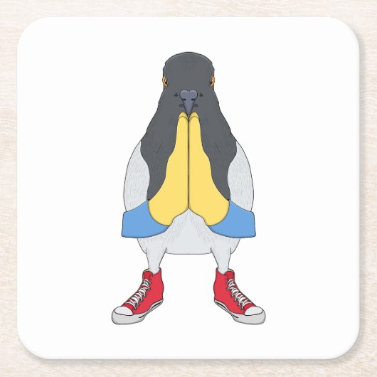 Duif met Schoenen Kartonnen Onderzetters (Voorkant)