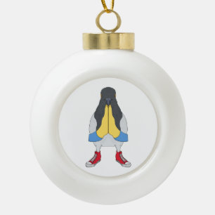 Duif met Schoenen Keramische Bal Ornament