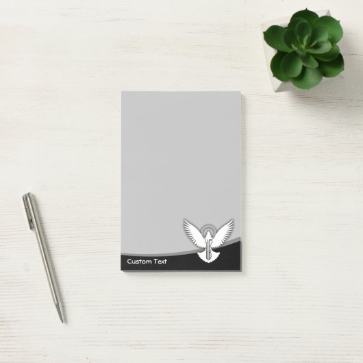 Duif met sleutel post-it® notes (Kantoor)