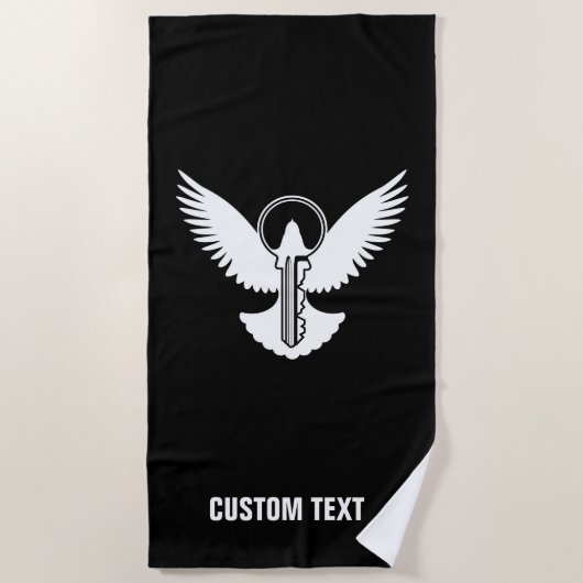 Duif met sleutel strandlaken (Voorkant)