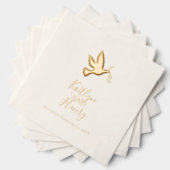 Duif met twee linten moderne bruiloft folie servetten (Insitu (Gestapeld))