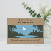 Duif & Natuur Scene Rustieke begrafenis bedankkaar Bedankkaart (Staand voorkant)