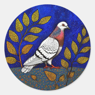 Duif Natuurliefhebber Cadeau, Vredesduif Stijl Die Ronde Sticker