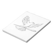 duif of duif met riettekening notitieblok (Linkerzijde)