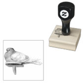Duif op een Plank Vogel  Rubberstempel (Gestempeld)