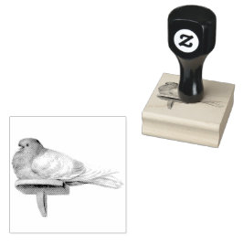 Duif op een Plank Vogel  Rubberstempel